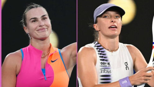Pictured L-R: Aryna Sabalenka and Iga Swiatek.