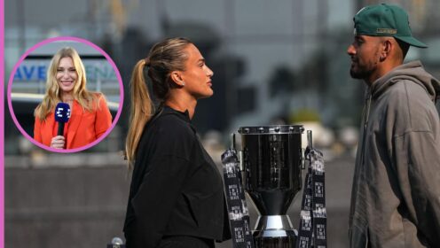 Aryna Sabalenka, Nick Kyrgios and Barbara Schett