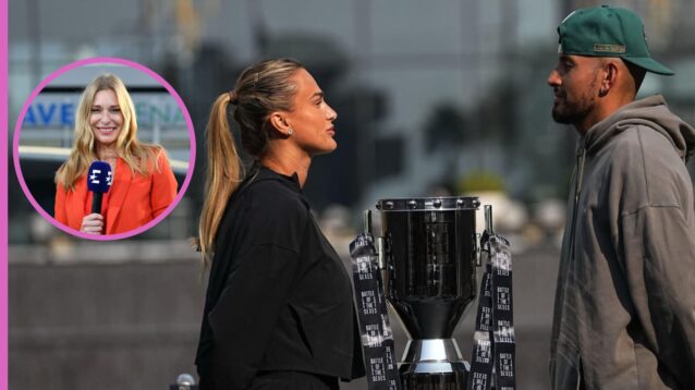 Aryna Sabalenka, Nick Kyrgios and Barbara Schett