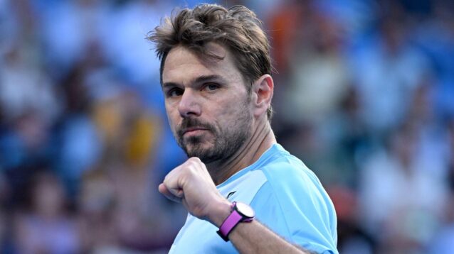Pictured: Stan Wawrinka celebrates during a match.