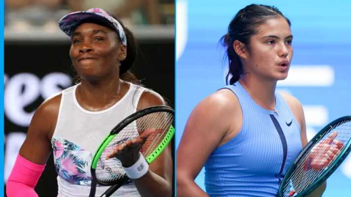 Pictured L-R: Venus Williams and Emma Raducanu.