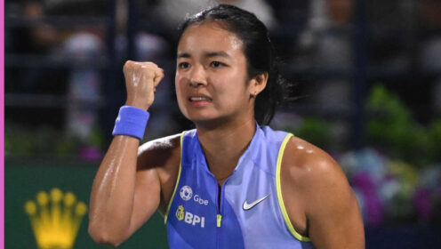 Pictured: A fired-up Alex Eala