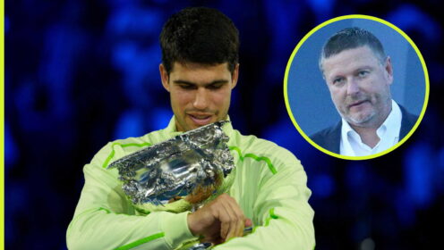 Pictured: Carlos Alcaraz and Yevgeny Kafelnikov.