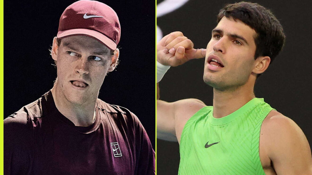 Pictured L-R: Jannik Sinner and Carlos Alcaraz.