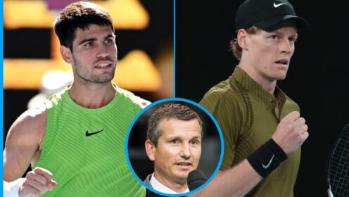 Carlos Alcaraz, Jannik Sinner and Richard Krajicek