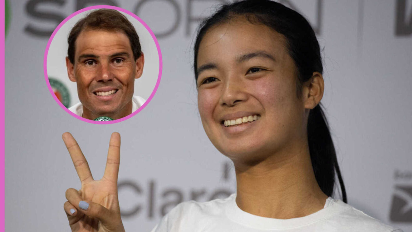 Pictured: Alex Eala with inset of Rafael Nadal