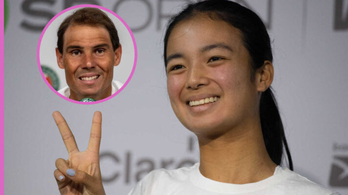 Pictured: Alex Eala with inset of Rafael Nadal
