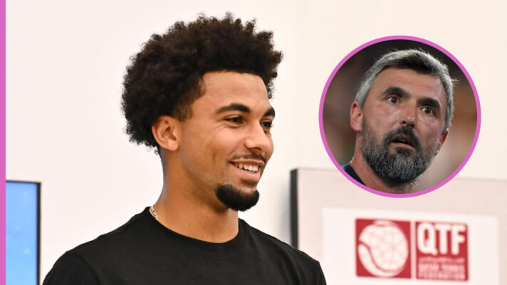 Pictured: Arthur Fils and Goran Ivanisevic.