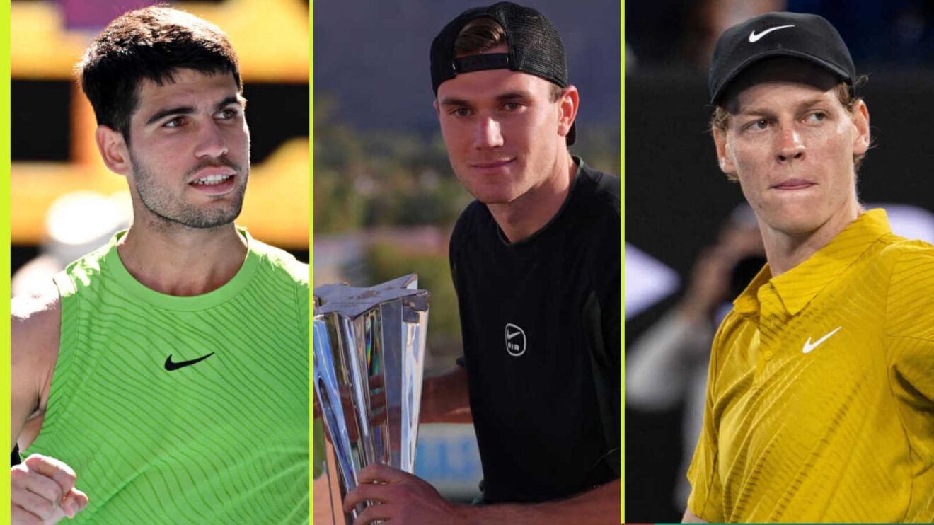 Pictured: Carlos Alcaraz, Jack Draper and Jannik Sinner