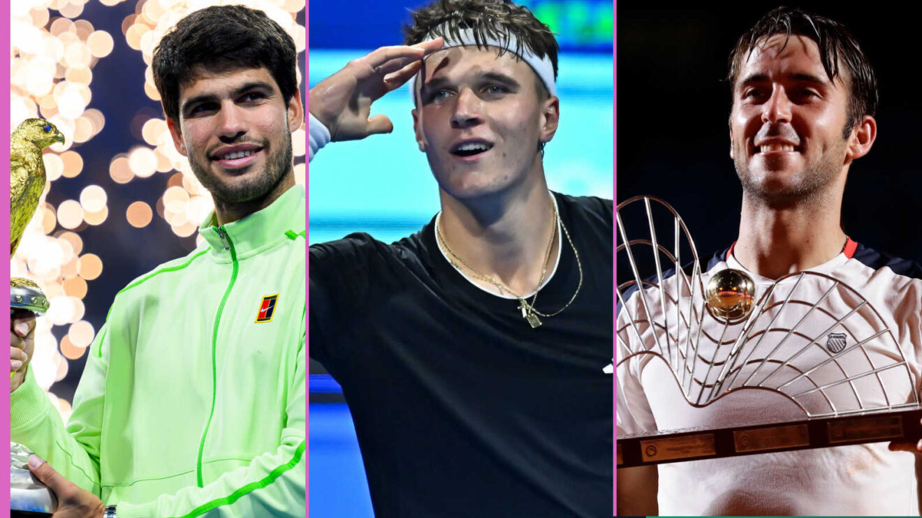 Pictured: Carlos Alcaraz, Jakub Mensik and Tomas Martin Etcheverry