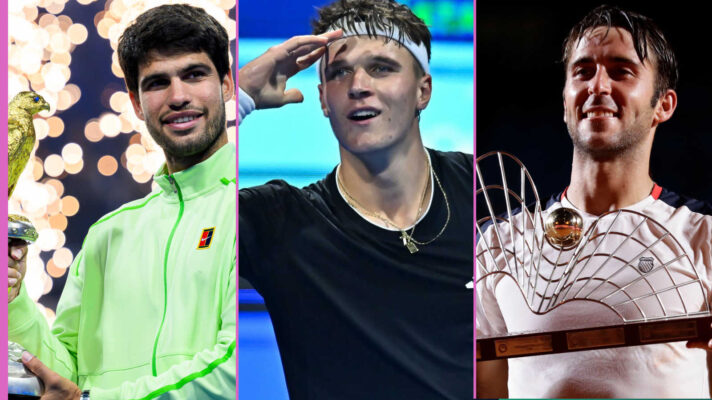 Pictured: Carlos Alcaraz, Jakub Mensik and Tomas Martin Etcheverry