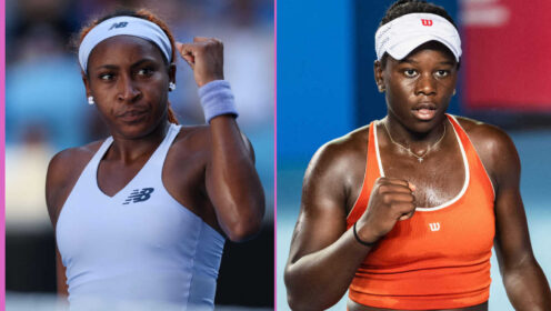 Pictured: Coco Gauff and Victoria Mboko