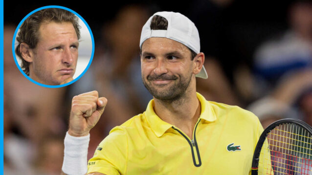 Pictured: Grigor Dimitrov with inset of David Nalbandian