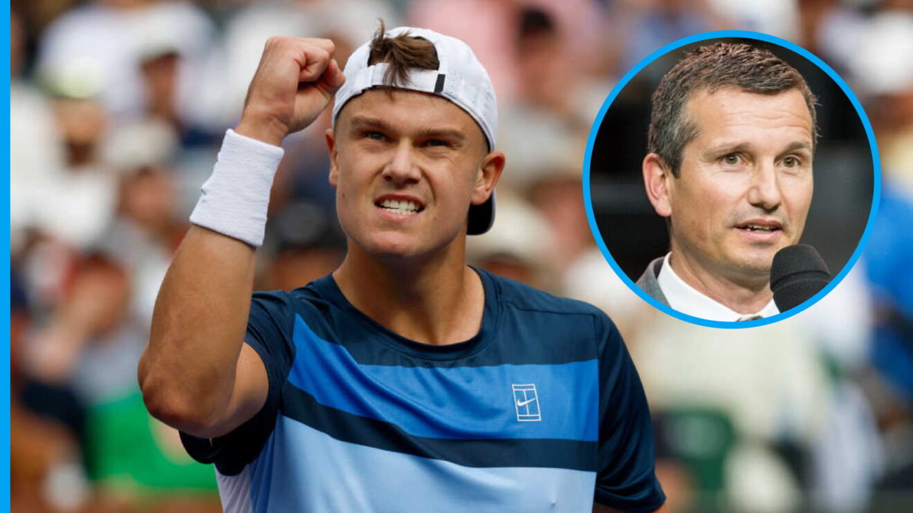 Pictured: Holger Rune and Richard Krajicek.