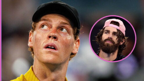 Pictured: Jannik Sinner and Reilly Opelka.