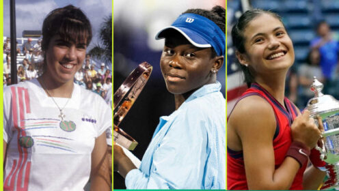 Pictured: Jennifer Capriati, Victoria Mboko and Emma Raducanu