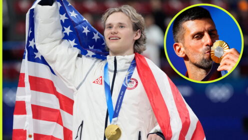 Pictured: Ilia Malinin and Novak Djokovic.