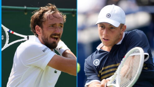 Pictured L-R: Daniil Medvedev and Tallon Griekspoor.