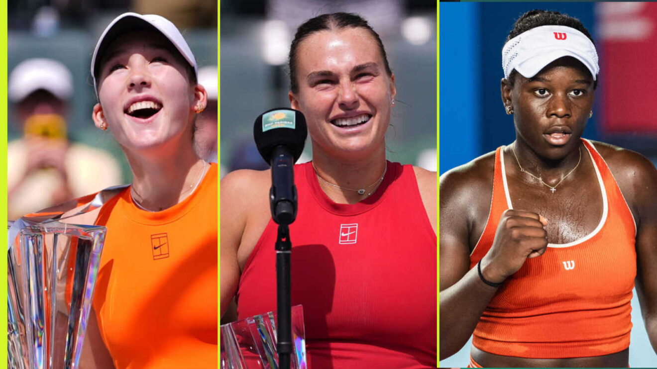 Pictured: Mirra Andreeva, Aryna Sabalenka and Victoria Mboko