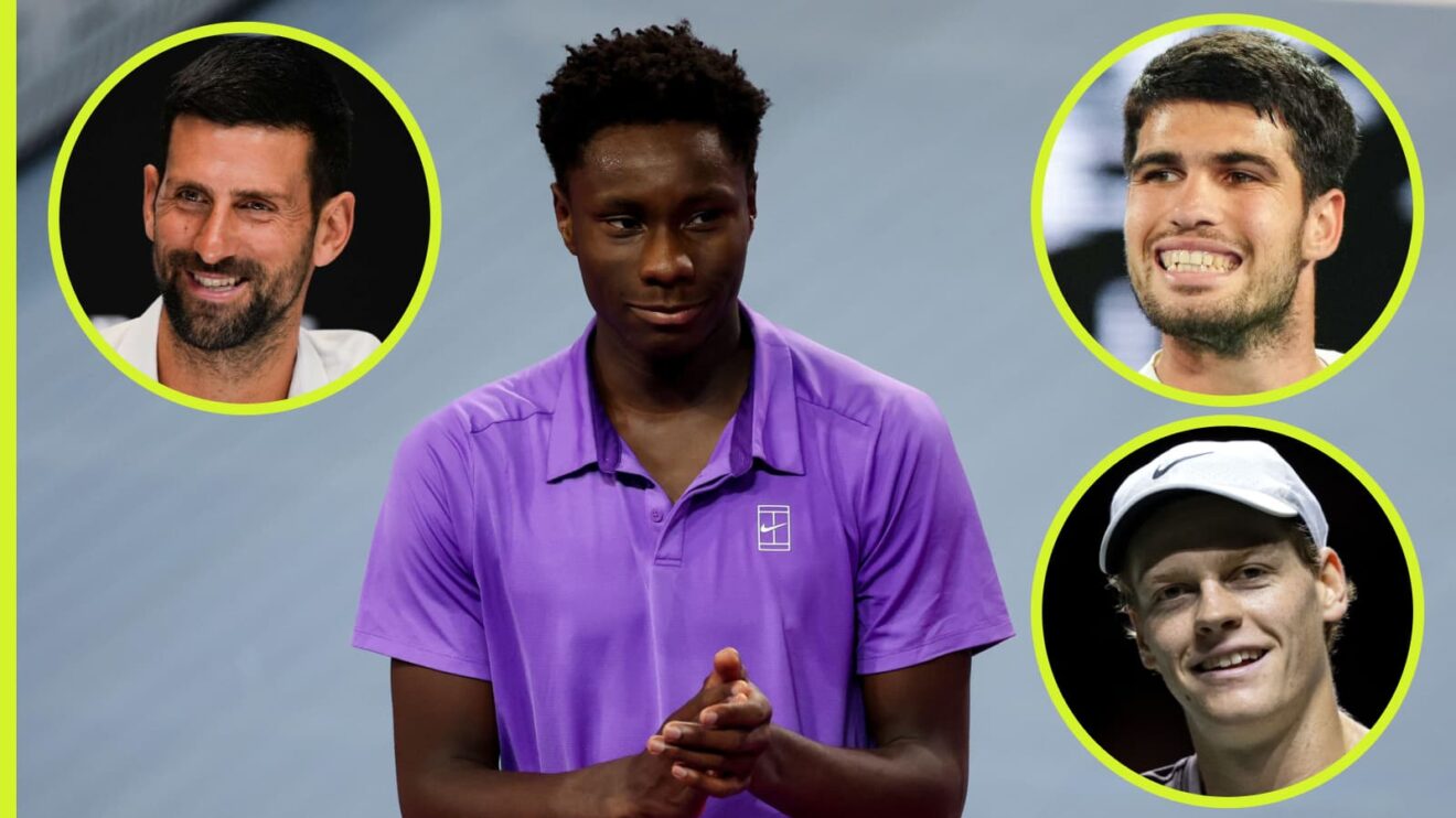 Moise Kouame, Novak Djokovic, Carlos Alcaraz and Jannik Sinner
