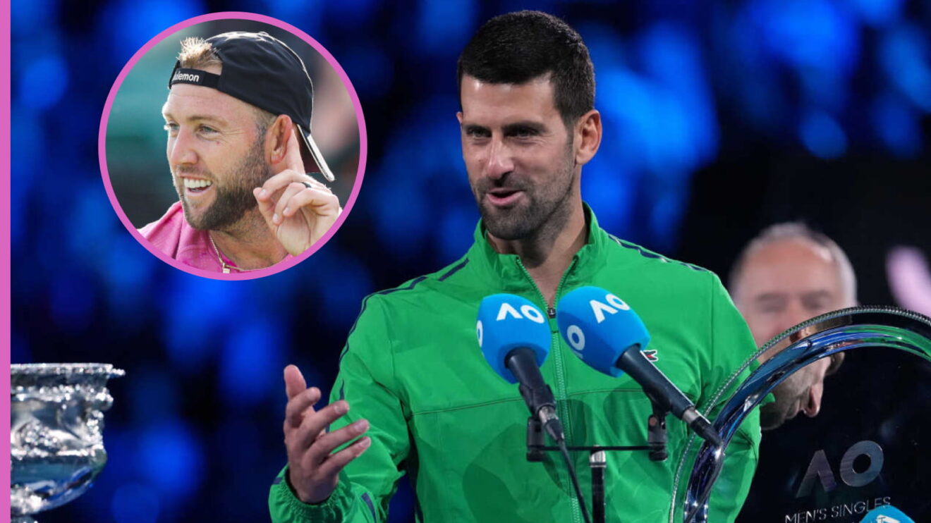 Pictured: Novak Djokovic and Jack Sock.