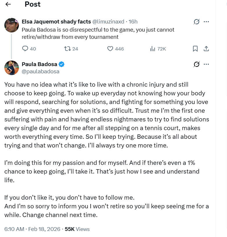 Pictured: Paula Badosa on X