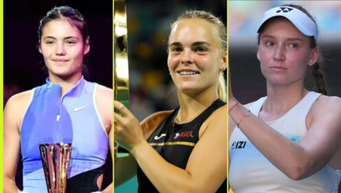 Emma Raducanu, Sara Bejlek and Elena Rybakina