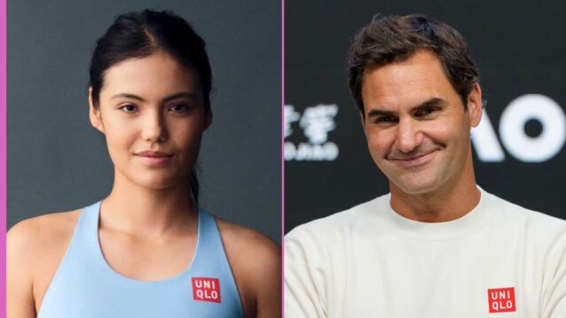 Pictured L-R: Emma Raducanu and Roger Federer.