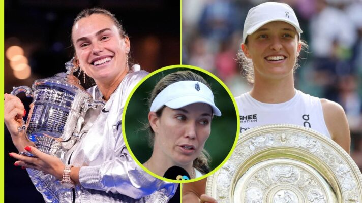 Pictured: Aryna Sabalenka, Iga Swiatek, and Danielle Collins.