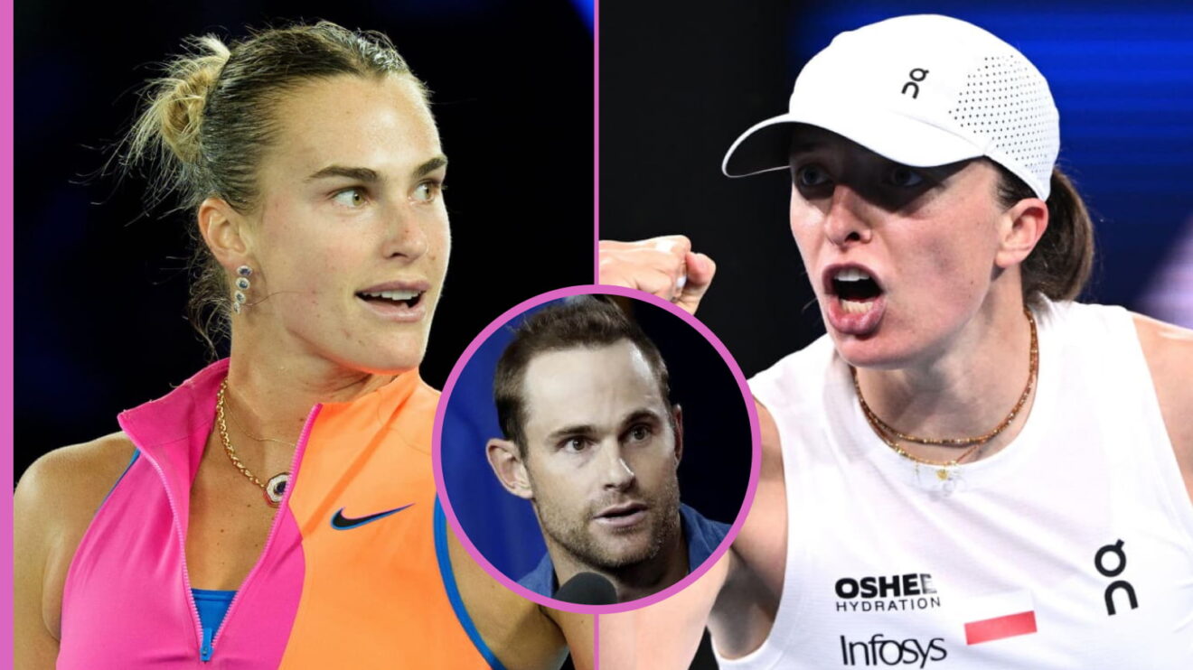 Pictured: Aryna Sabalenka, Iga Swiatek, and Andy Roddick.