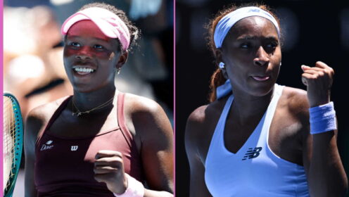 Pictured L-R: Victoria Mboko and Coco Gauff.