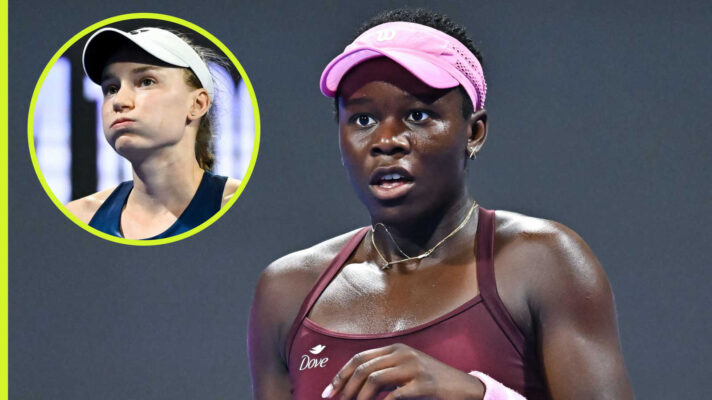 Pictured: Victoria Mboko with Elena Rybakina inset