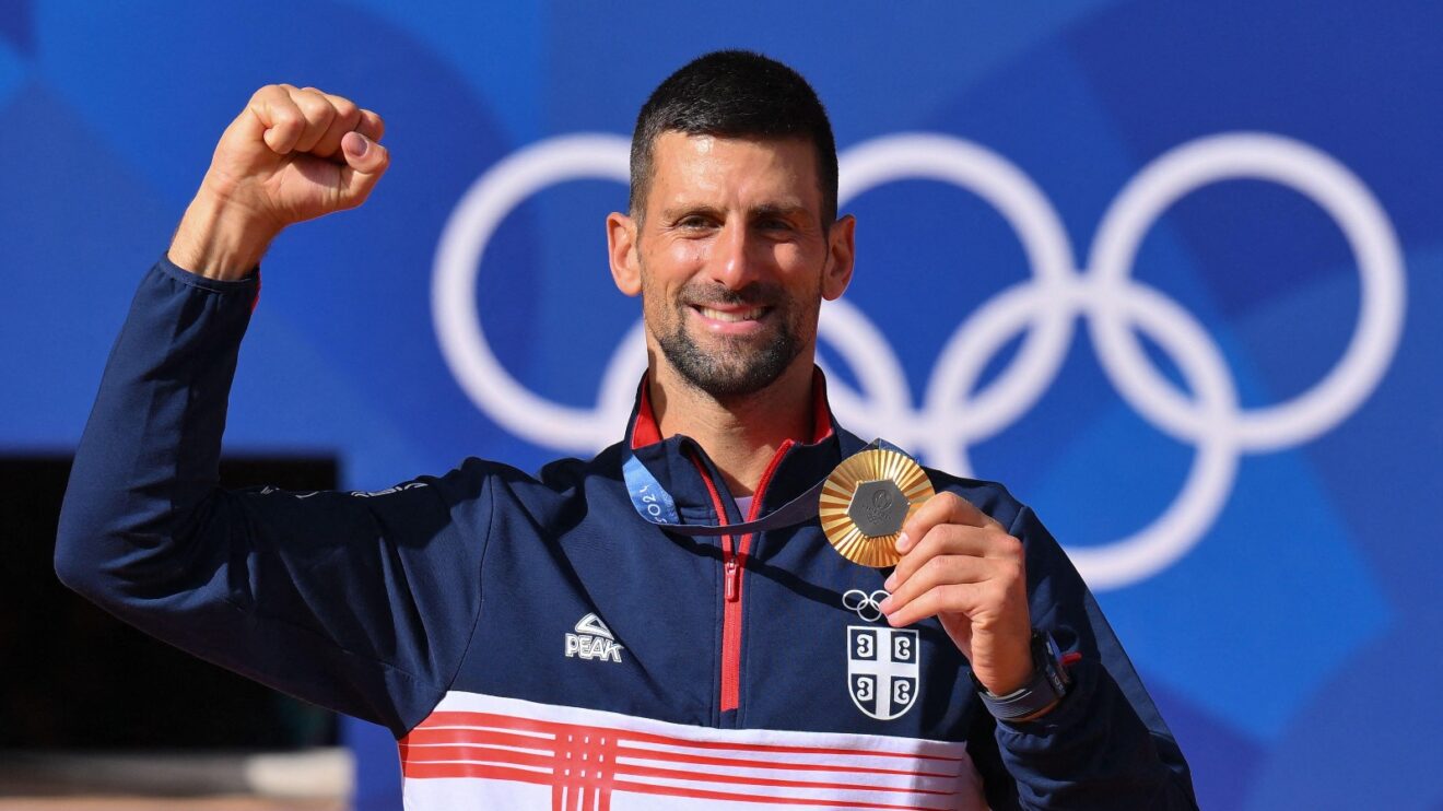 Novak Djokovic with his Olympic gold