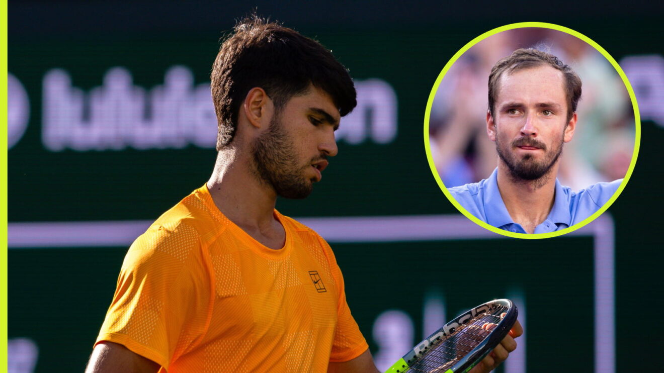 Pictured: Carlos Alcaraz and Daniil Medvedev.