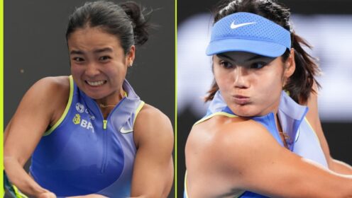 Alex Eala and Emma Raducanu in action