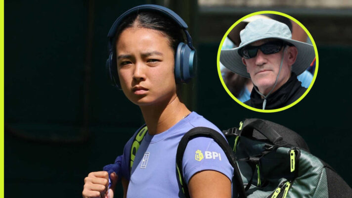 Pictured: Alex Eala with inset of Brad Gilbert