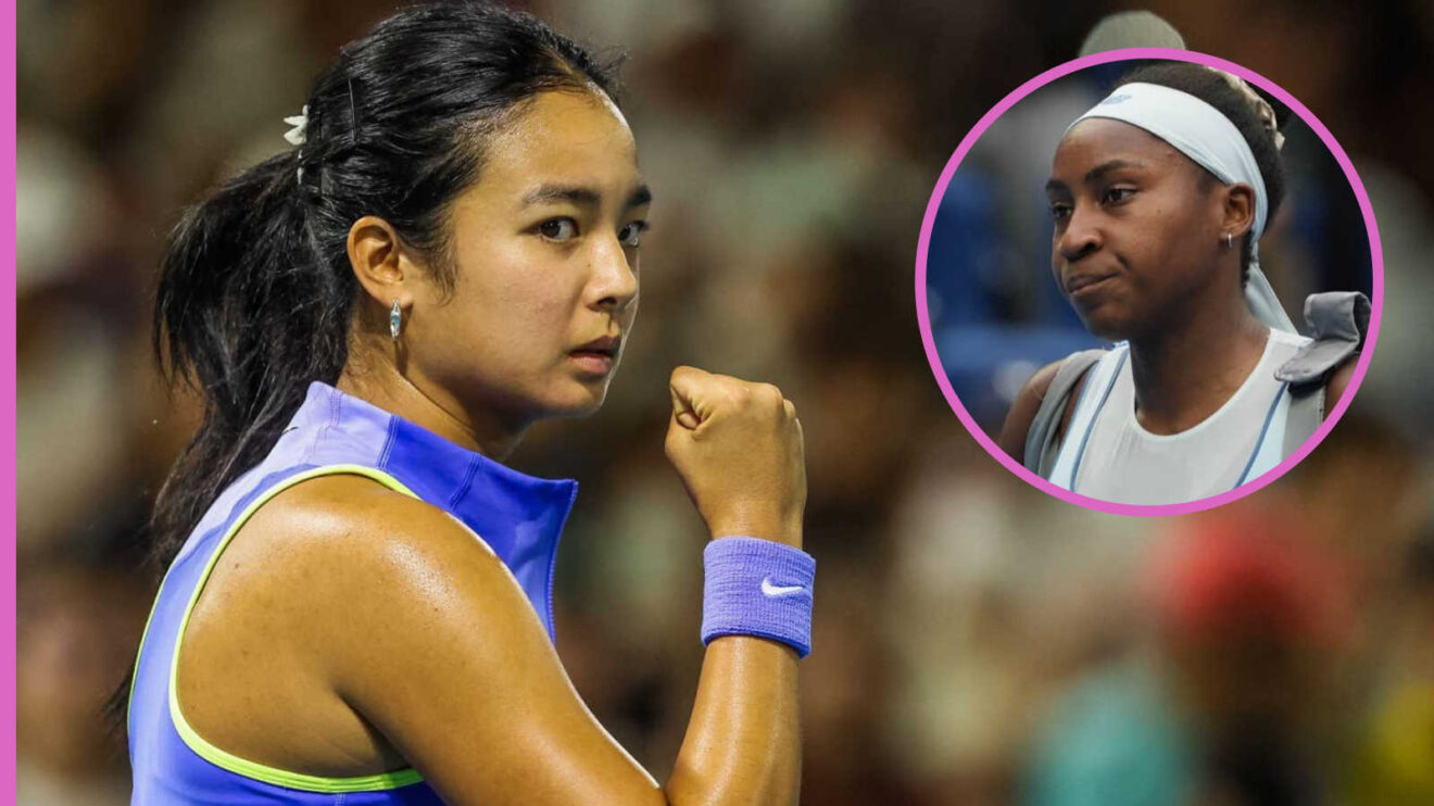 Pictured: Alex Eala with inset of Coco Gauff