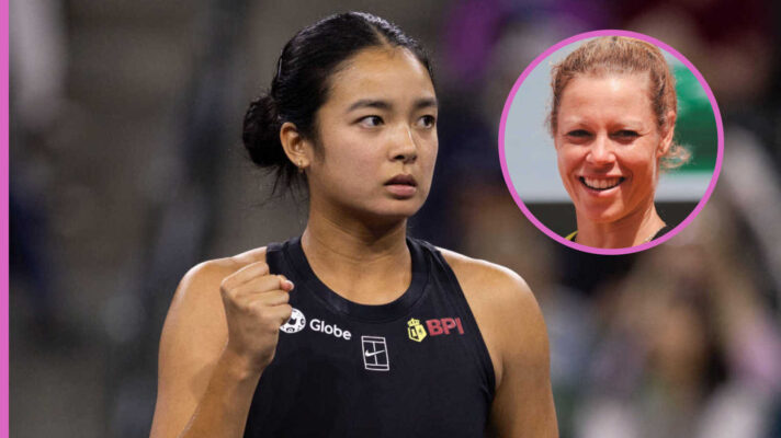 Pictured: Alex Eala with inset of Laura Siegemund