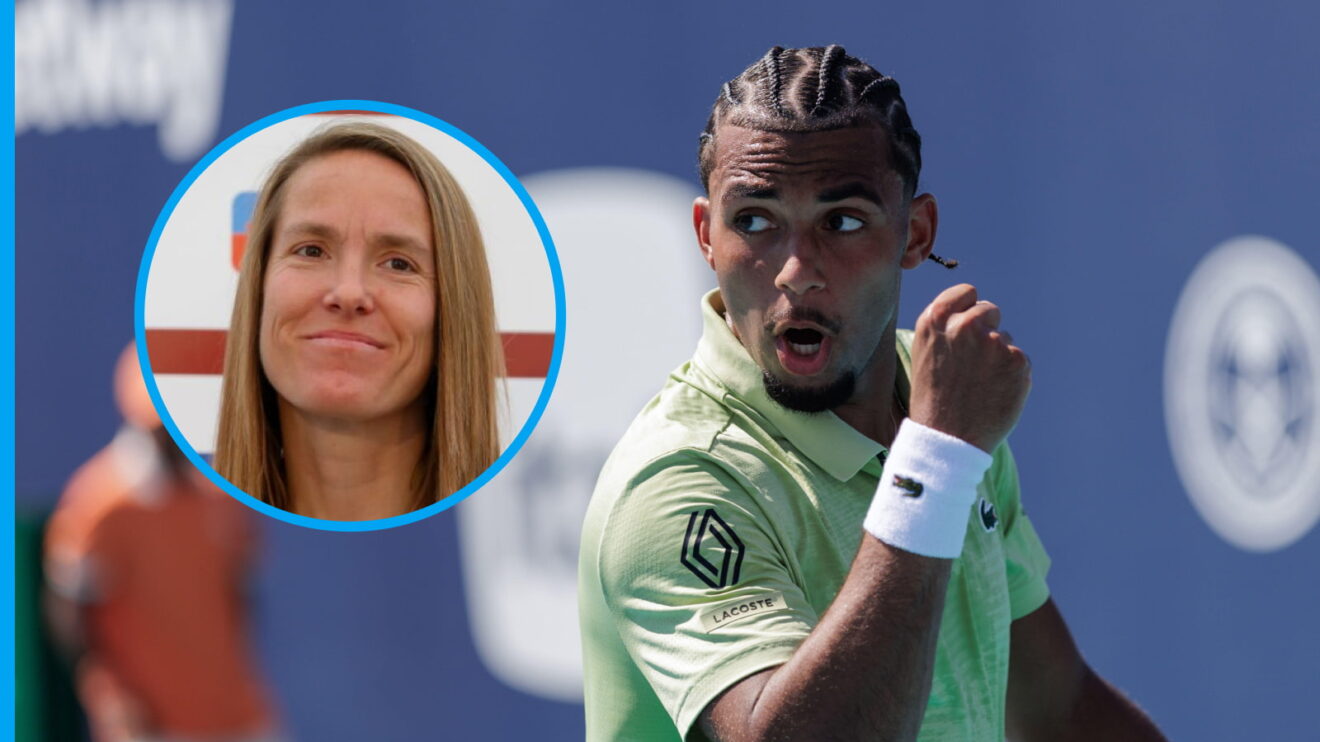 Pictured: Arthur Fils and Justine Henin.