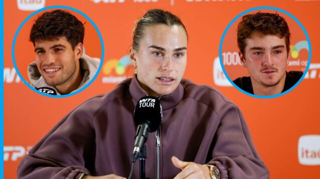 Aryna Sabalenka, Carlos Alcaraz and Joao Fonseca