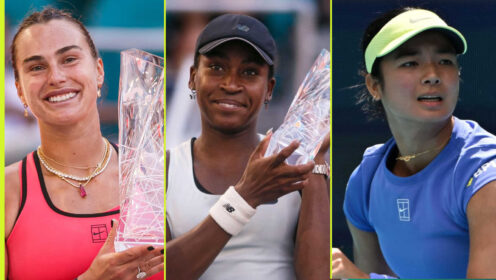 Pictured: Aryna Sabalenka, Coco Gauff and Alex Eala