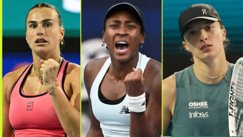 Pictured: Aryna Sabalenka, Coco Gauff and Iga Swiatek