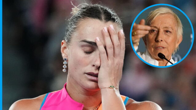 Pictured: Aryna Sabalenka and Martina Navratilova.