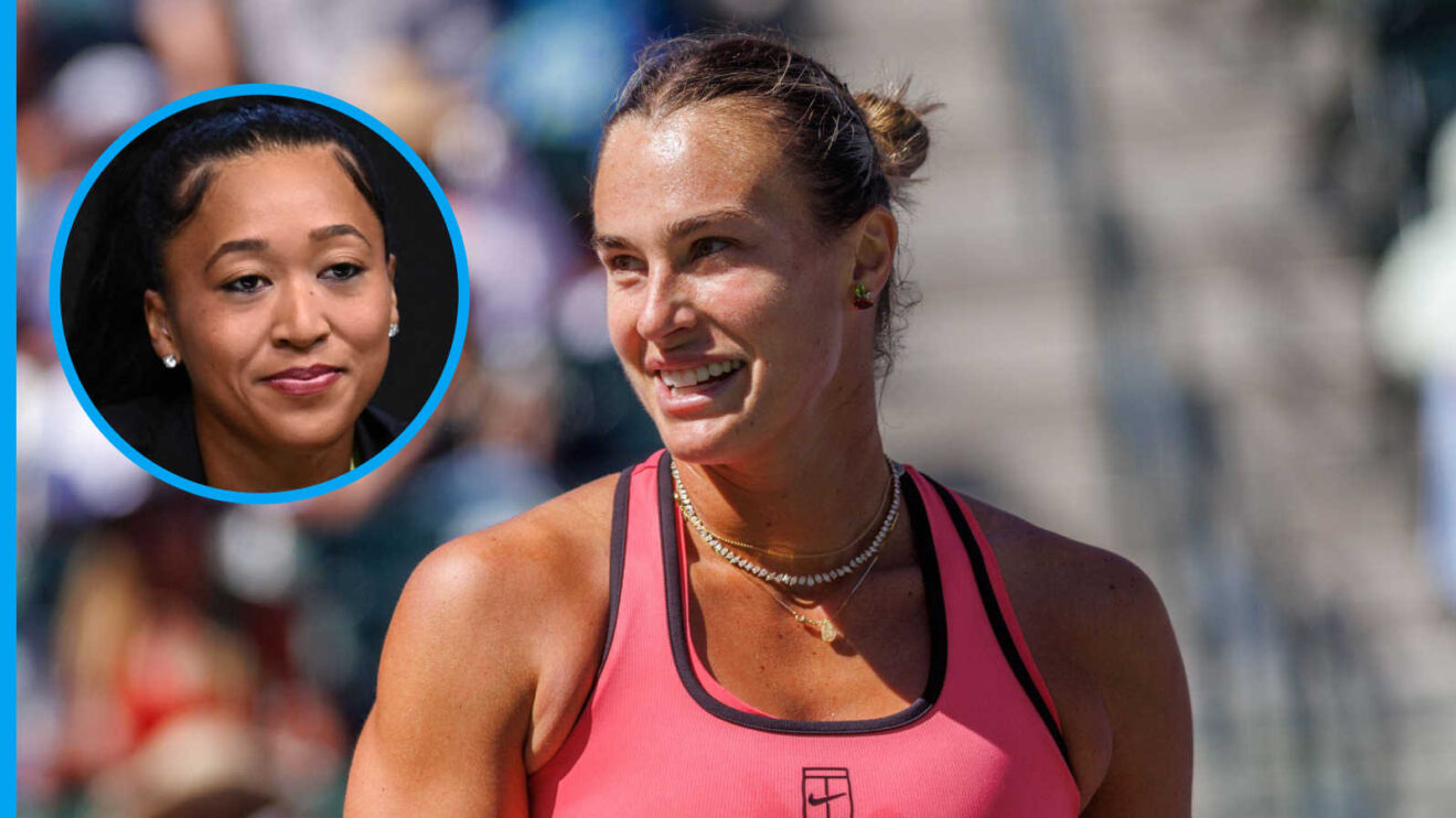 Pictured: Aryna Sabalenka with inset of Naomi Osaka