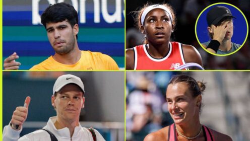 Carlos Alcaraz, Coco Gauff, Iga Swiatek Jannik Sinner and Aryna Sabalenka