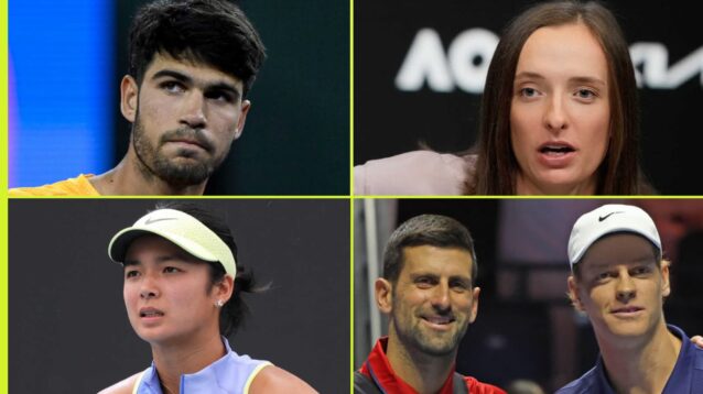 Carlos Alcaraz, Iga Swiatek, Alex Eala Novak Djokovic and Jannik Sinner