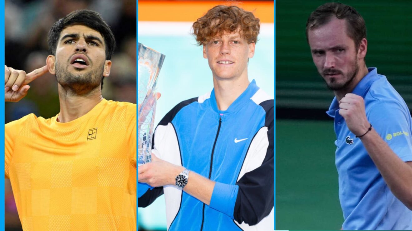 Carlos Alcaraz, Jannik Sinner and Daniil Medvedev