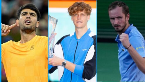 Carlos Alcaraz, Jannik Sinner and Daniil Medvedev