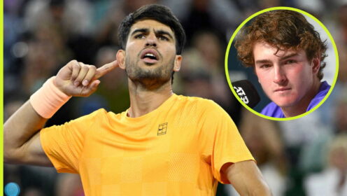 Pictured: Carlos Alcaraz and Joao Fonseca.