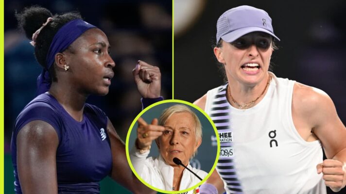 Coco Gauff and Iga Swiatek with Martina Navratilova